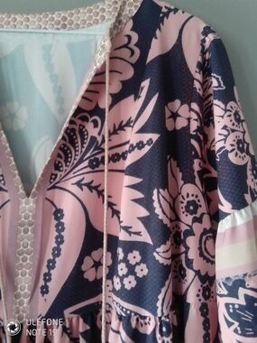 Womens Pink & Navy Floral Dress